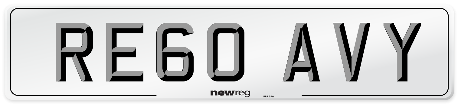 RE60 AVY Number Plate from New Reg
